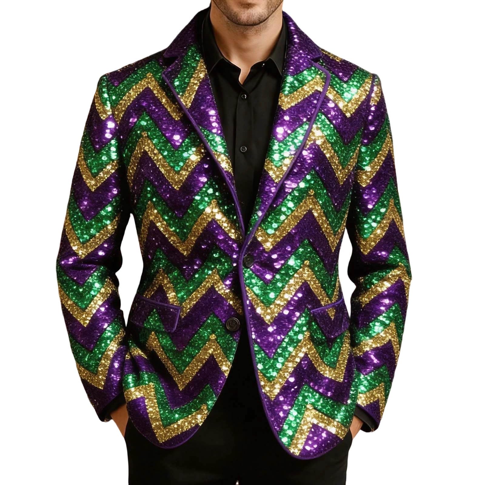Generisch Elegante giacca casual da uomo alla moda con motivo Carnevale per uomini attenti allo stile, design casual