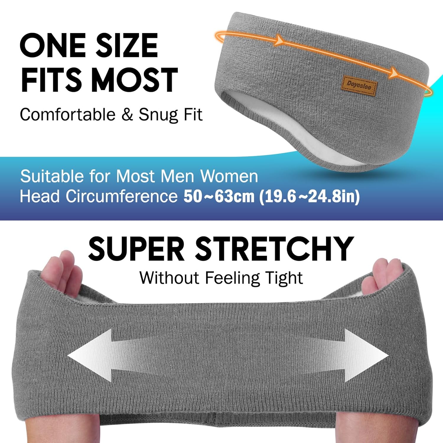 Fleece Ear Warmer Headband for Men Women, Winter Running Headband Ear Covers for Cold Weather Ear Muffs for Jogging Skiing Hiking Cycling - Image 4