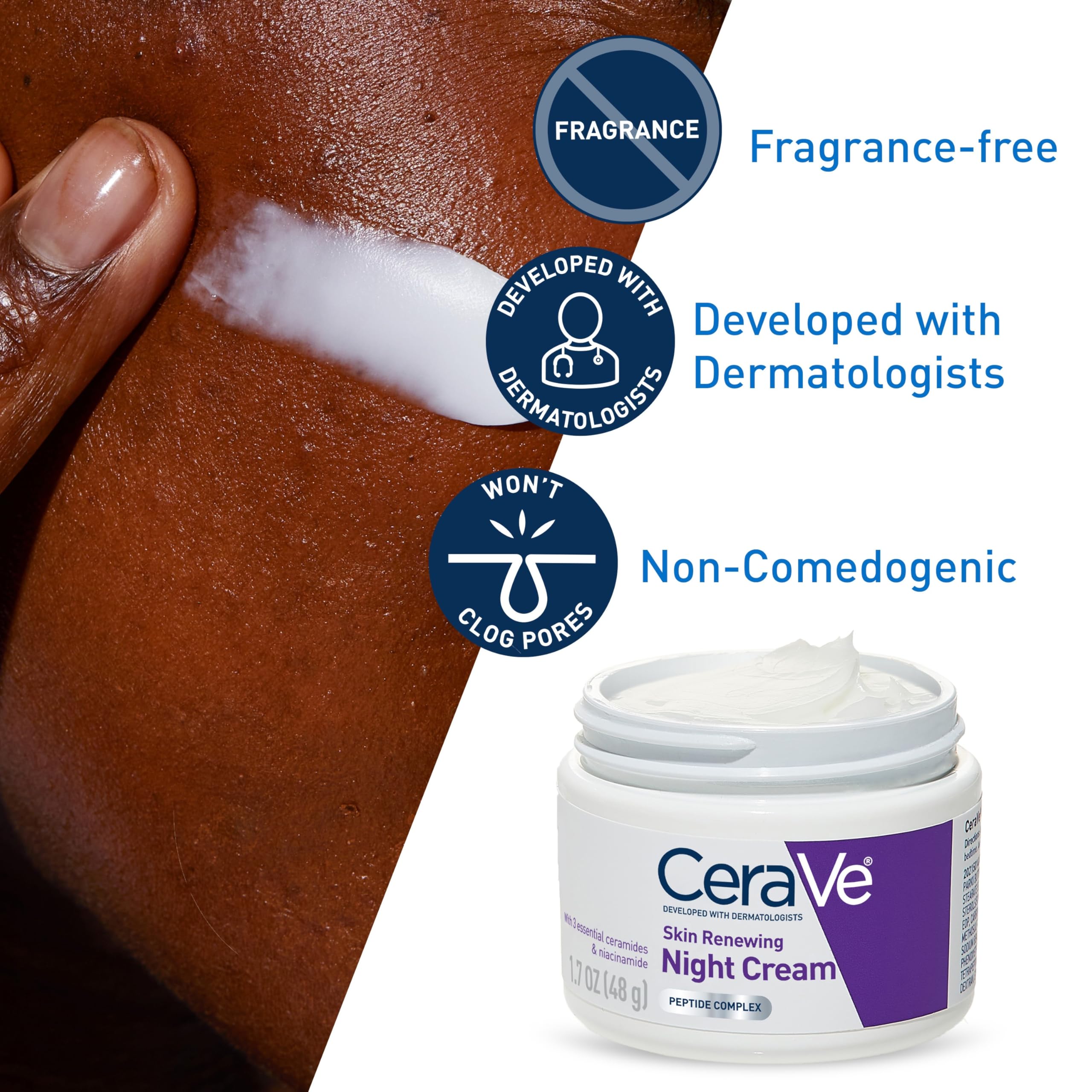 フェイスクリーム CeraVe night cream Amazon.com: CeraVe Skin Renewing Night Cream, Niacinamide, Peptide