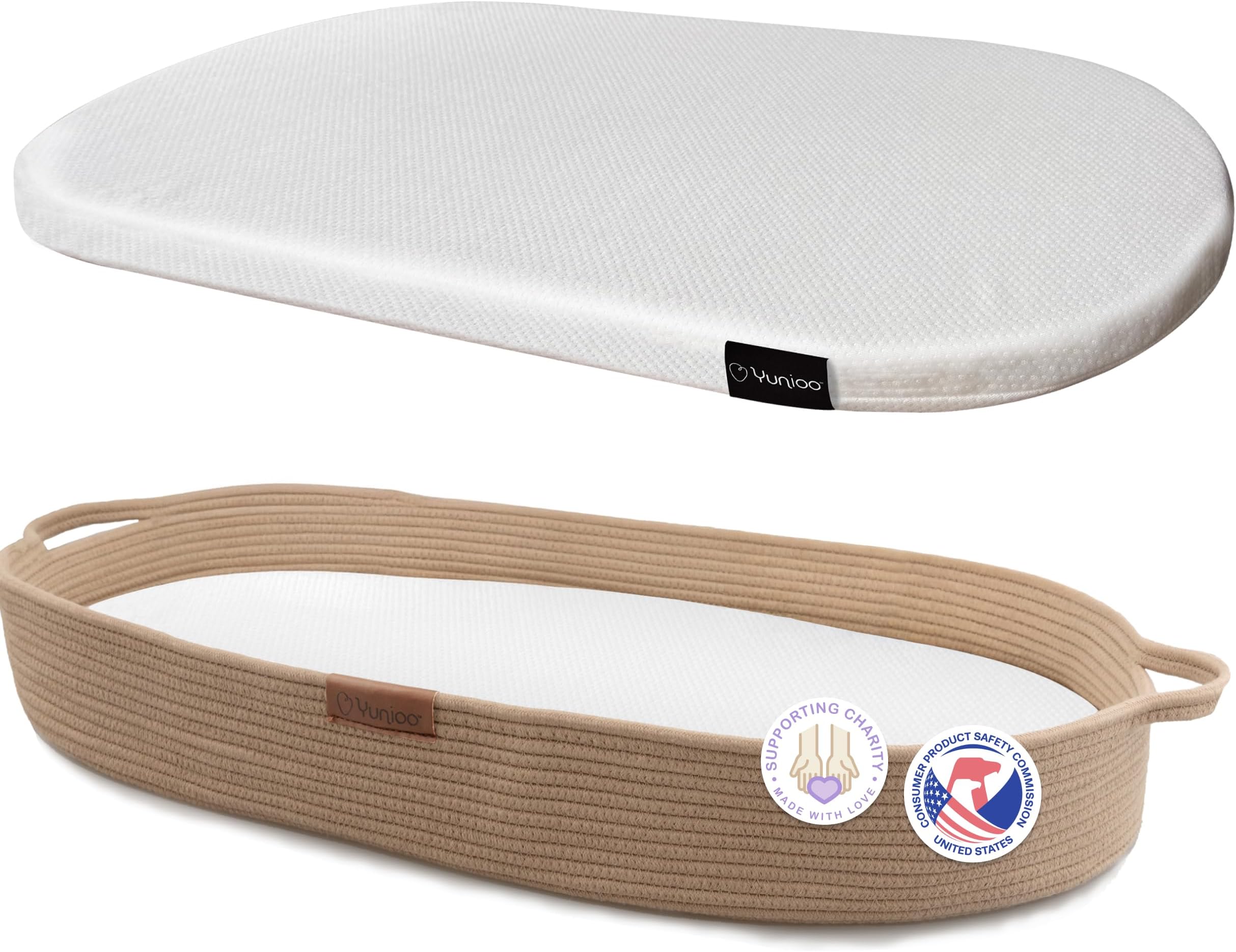 Baby Changing Basket with Soft, Portable Changing Mat for Dresser & Changing Table, Baby Essentials for Newborn