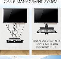 Vista 5 de FEBTECH - Estante flotante de centro de entretenimiento - Estante para proyector - Soporte flotante de metal resistente para reproductores de DVD