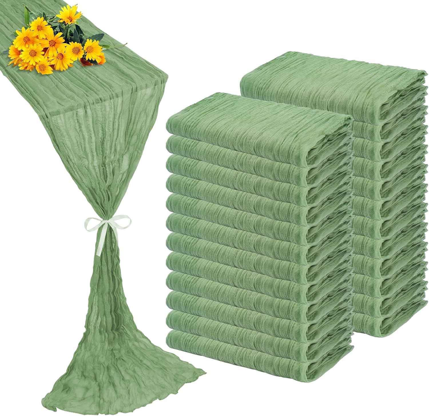 24 Pack Cheesecloth Table Runner 20 x 120 inch Gauze Table