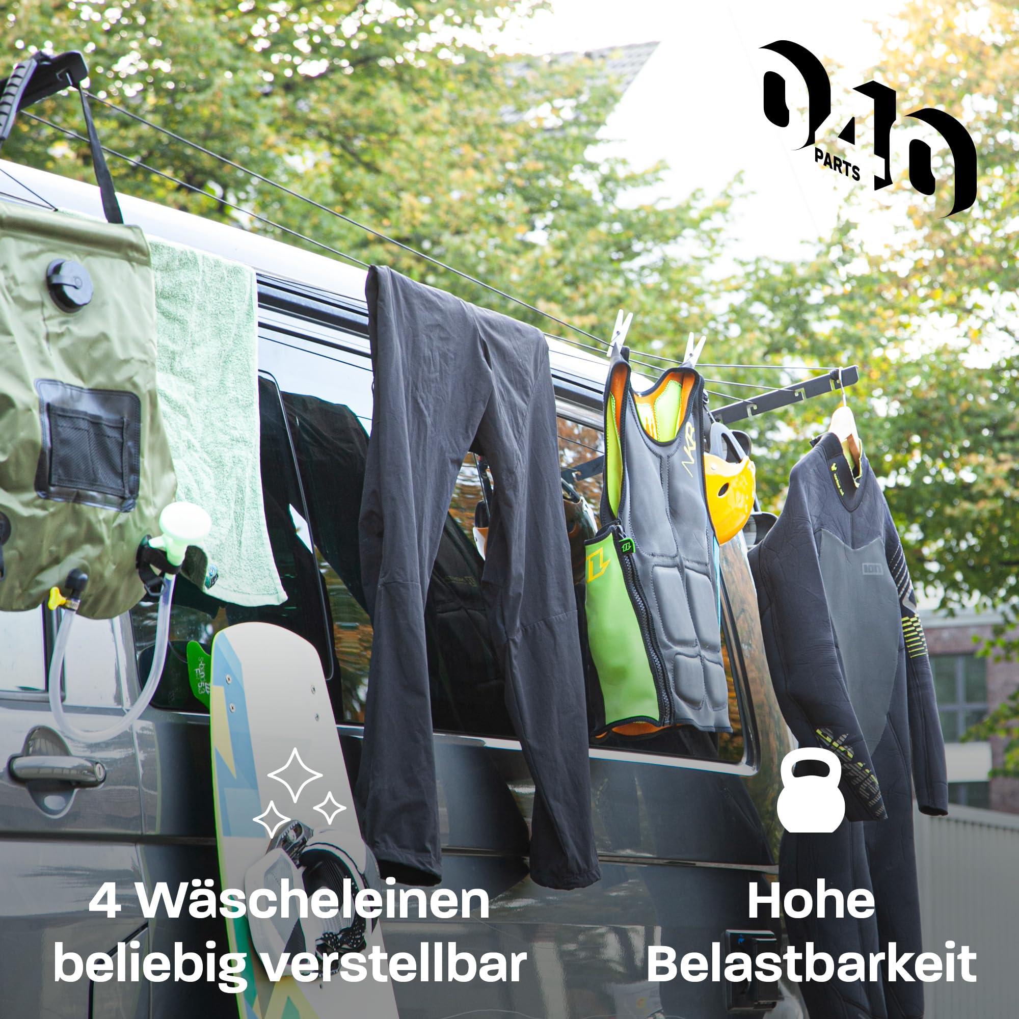 Wäscheleine für VW T5, T6, T6.1 und Opel Crosscamp – Trockne Deine Wäsche direkt am Camper!