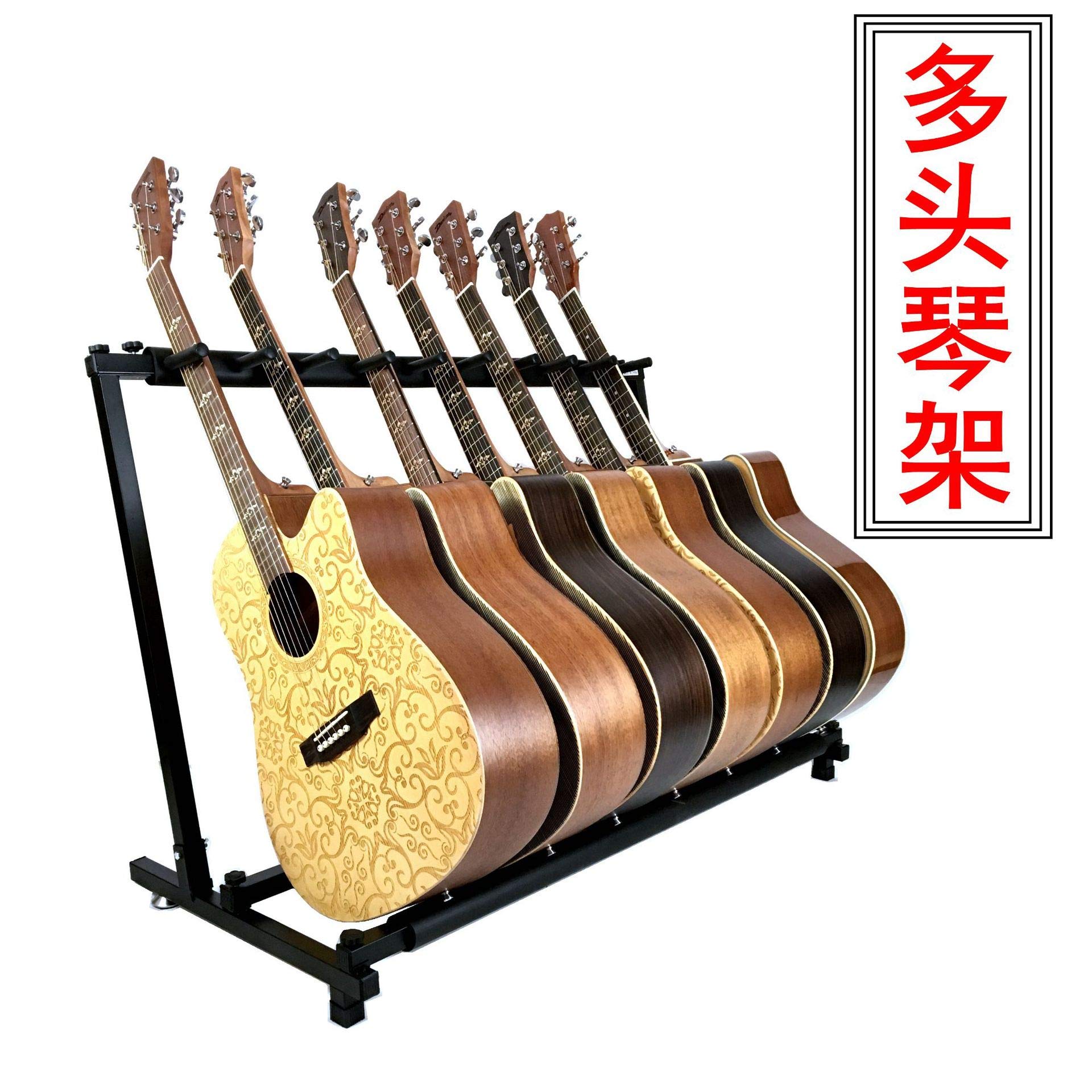 Gitarrenständer Schwarz Multi Gitarrenständer 5 Halter Faltbar Universal Display Rack Tragbar Schwarz für Klassische Akustik, Elektro, Bass Gitarre