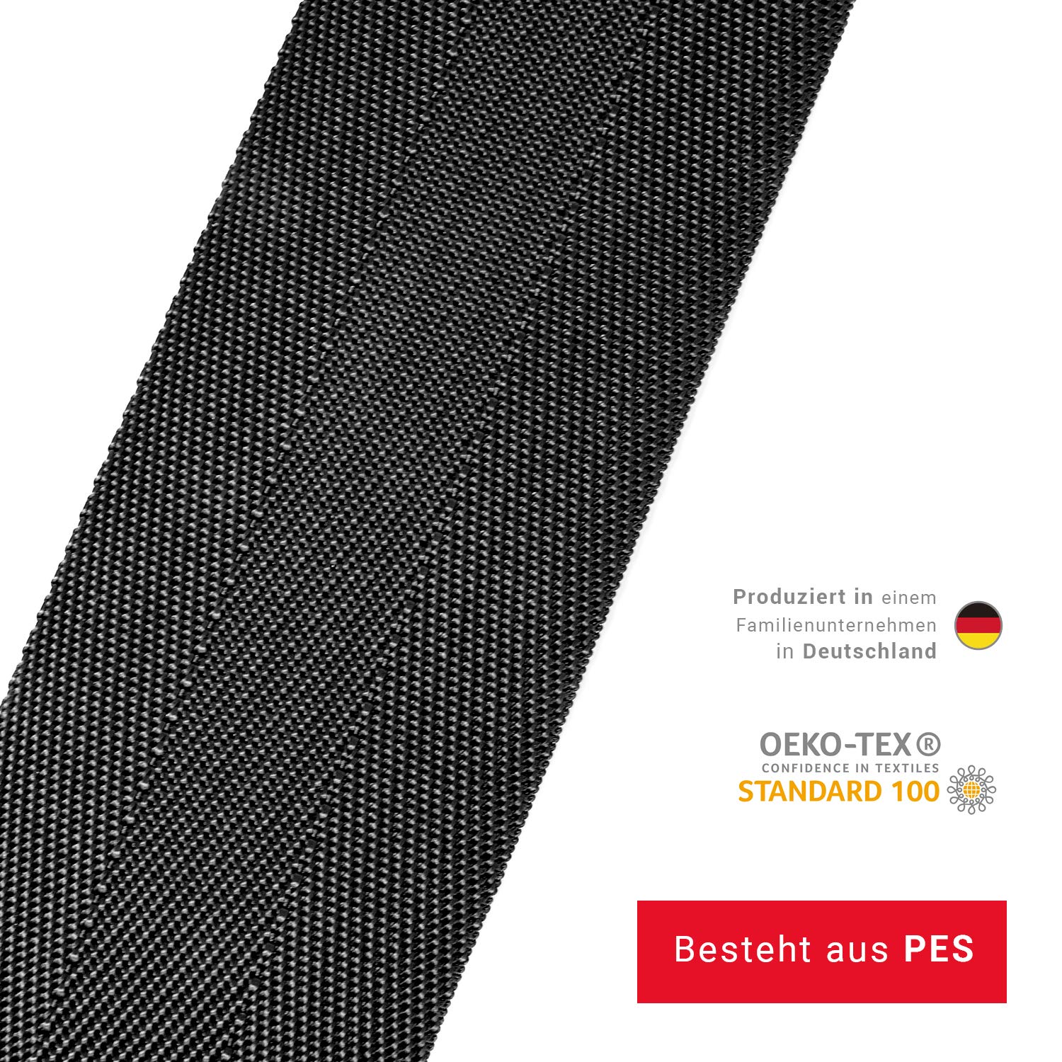 Baumanbinder 25m schwarz Breite 50 mm/Pflanzenbinder zur Baumbefestigung aus witterungsbeständigem & verrottungsfestem Polyester/Pflanzenhalter als Pflanzen- oder Baumstütze