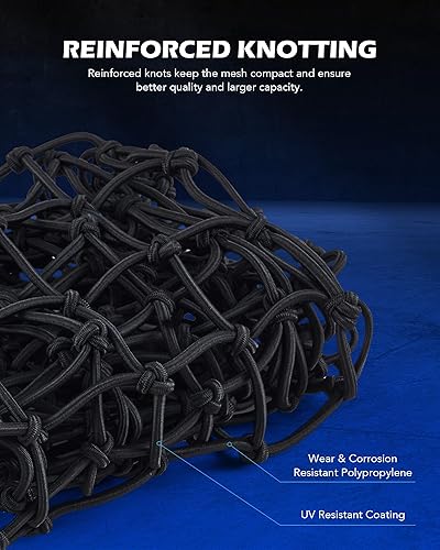 Miniatura 7 de Orion Motor Tech Red de carga para remolque, 5 x 7 pies, red de carga para camión, red de remolque utilitaria, 10 x 14 pies, tamaño máximo elástico,