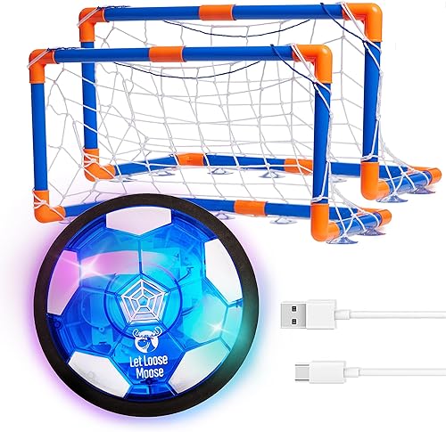 Miniatura 10 de Let Loose Moose Juego de hockey y fútbol, juguetes de fútbol y hockey con luz LED, divertido y activo juego de interior para niños y niñas, gran