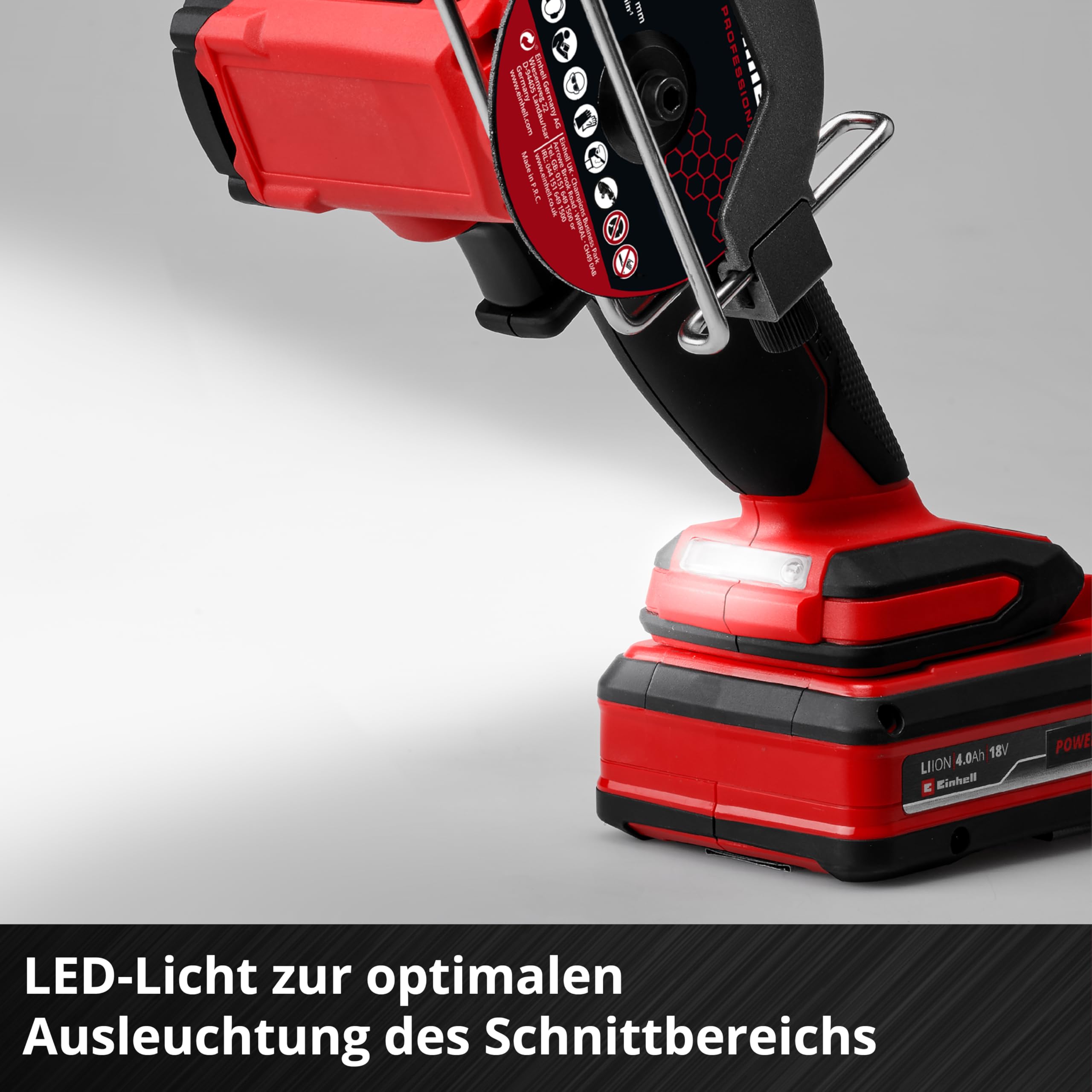 Einhell Professional Akku-Trennschleifer TP-CO 18/76-C Li BL-Solo (18 V, Brushless, 76 mm Scheiben-Ø, 16 mm Schnitttiefe, Tiefeneinstellung, Inkl. 4x Trennscheibe, ohne Akku)