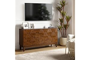 HULALA HOME Mid Century Modern Sideboard Buffet Cabinet with Solid Wood Legs...
