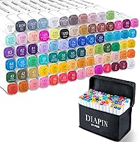 Vista 1 de Marcadores de alcohol, 80+1 colores marcadores, doble punta marcadores de arte permanentes para niños, marcador marcador marcador marcador marcador