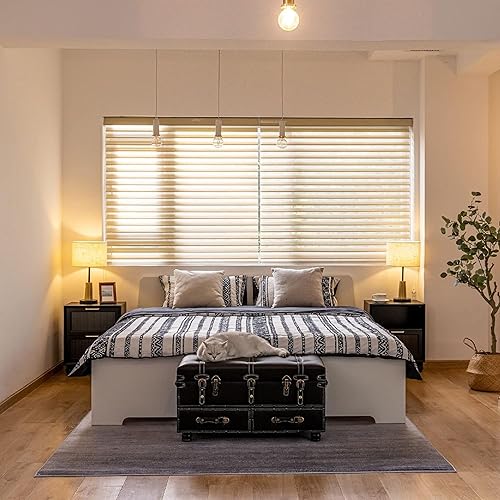 Miniatura 6 de Banco de almacenamiento vintage tapizado de mediados de siglo, banco otomano de almacenamiento acolchado para pasillo, entrada, dormitorio, negro