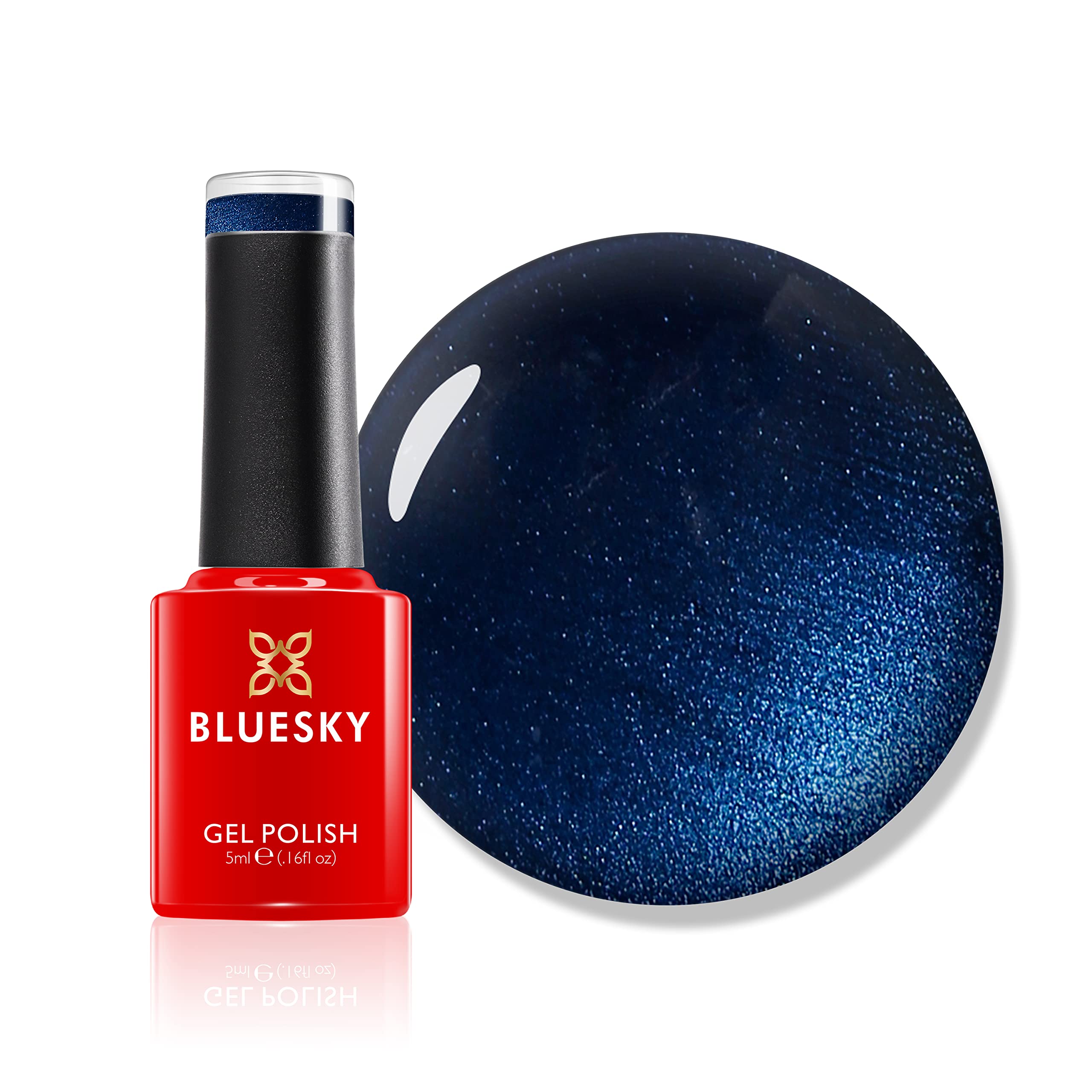 Bluesky Gel Nail Polish, Midnight Swim, Mini, 80539, Blue, Cobalt, Long Lasting, Chip Resistant, 5 ml Requires Drying Under UV LED Lamp