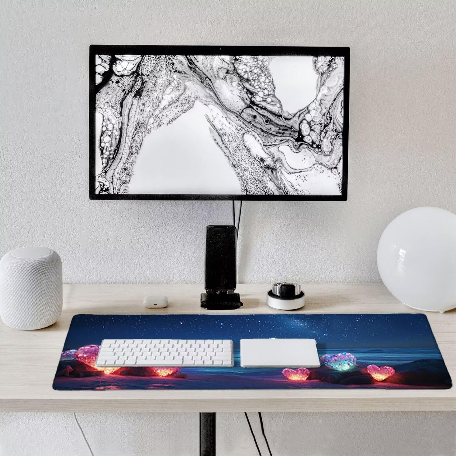 Podkładka pod mysz do gier XXL duża mysz 1600 x 800 mm, duża podkładka pod biurko z antypoślizgową gumową podstawą dla graczy, poprawia precyzję i szybkość (plaża miłość) o-708