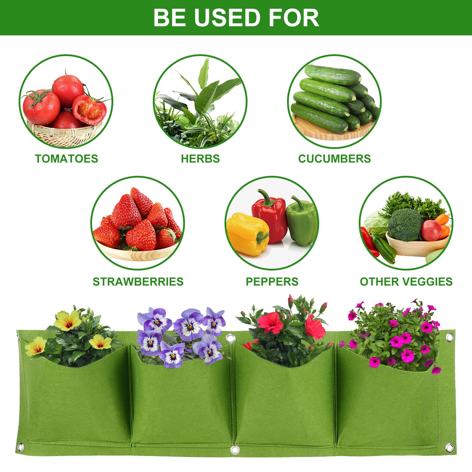 mumisuto 4Pcs Hanging Plant Grow Bags - Image 4