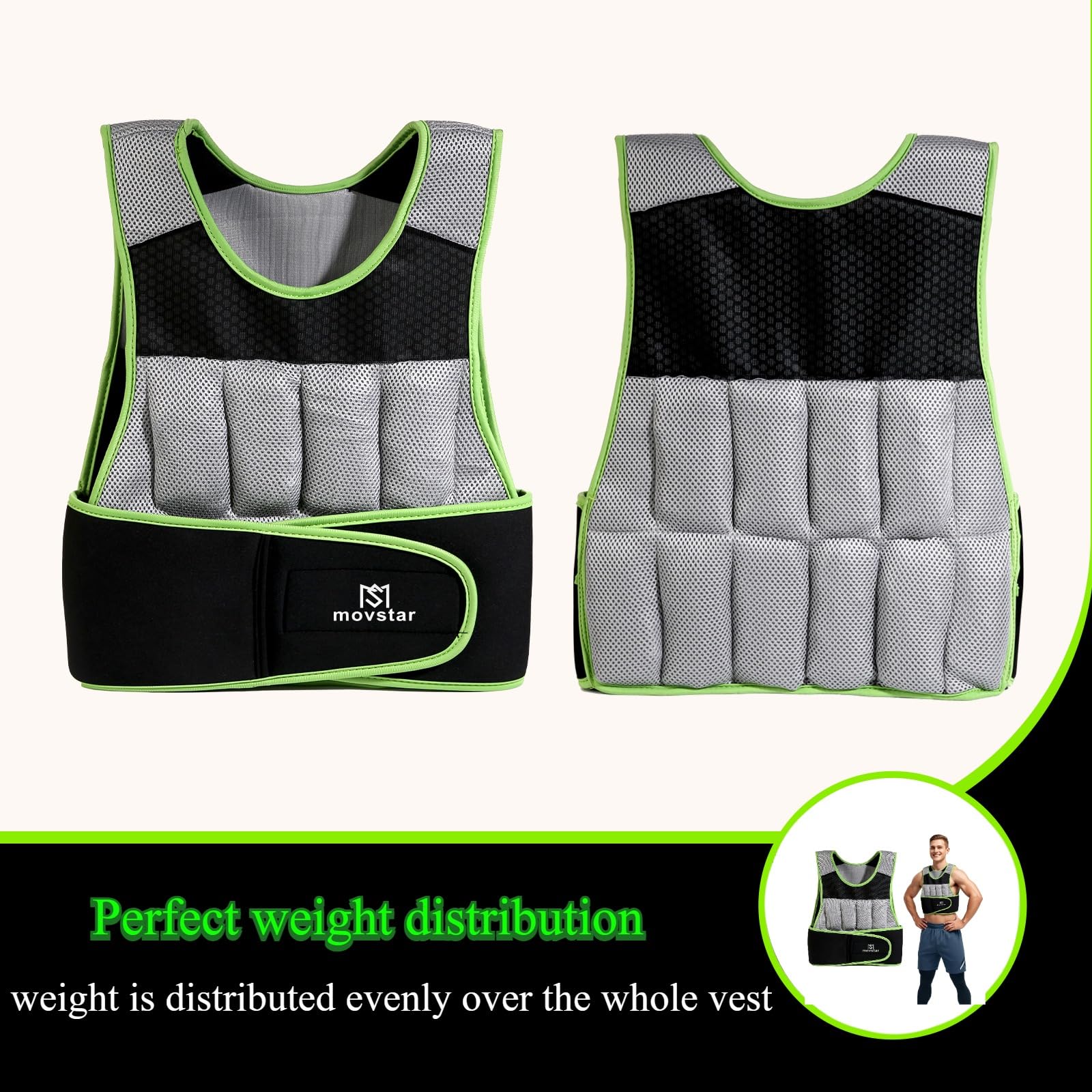 Chaleco pesado, 12lb/17lb/20lb Weight Vest with Reflective Stripe for Workout, Strength Training, Running, Fitness, Muscle Building, Weight Loss, Weightlifting