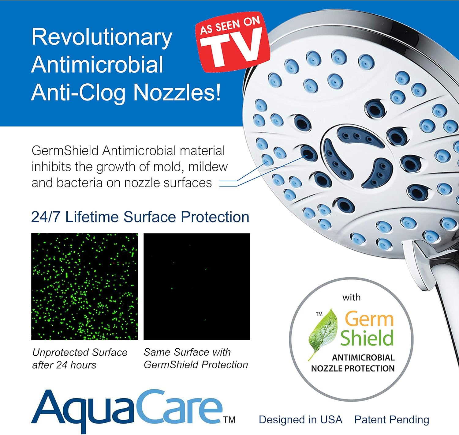 Chrome Dual Shower Head with Handheld and Rain Settings