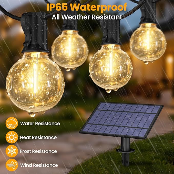 Mlambert 25FT Luces Solares para Exterior LED G40 miniatura 4