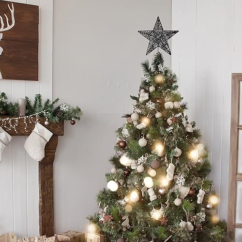 Miniatura 7 de URATOT Decoración de árbol de Navidad con purpurina de metal para decoración del hogar