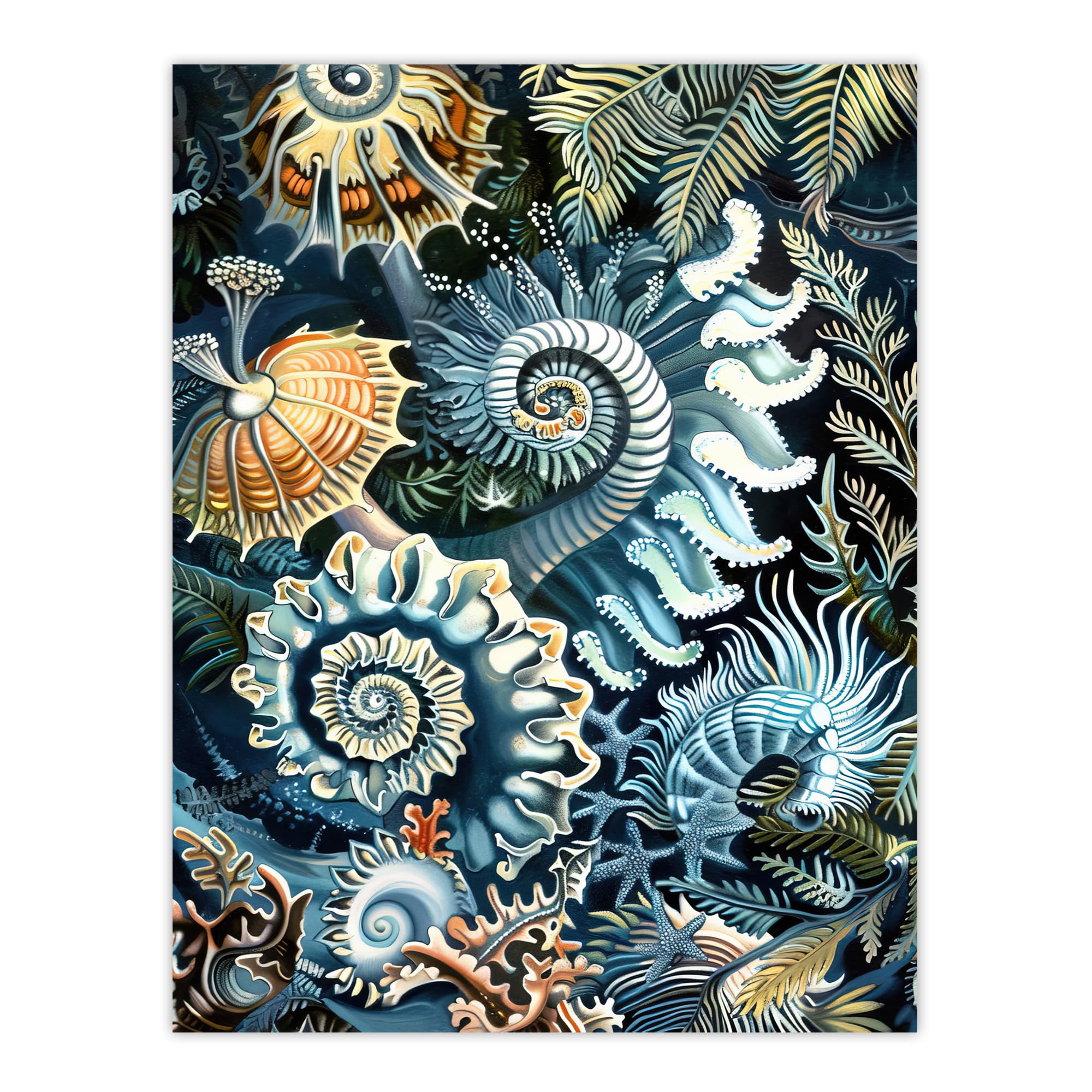 Artery8 Sea Ocean Life Coral Reef Forms Design Bathroom Large Wall Art Poster Print Thick Paper 18X24 Inch