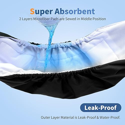 Miniatura 4 de Bandas para el Vientre para Pañales de Perros Machos (Paquete de 5), Premium Lavables Reutilizables Envolturas Medianas para el Vientre de Perros a