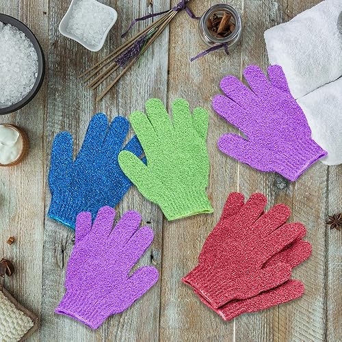 Miniatura 13 de Duufin 28 guantes exfoliantes para el cuerpo, guantes de baño exfoliantes, guantes de baño para ducha, spa, masaje y exfoliantes corporales Bright
