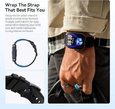 Smart Watch (Answer/Make Call), 2.1 Curved AMOLED Screen Smartwatch for Men Women, Activity Trackers with 150+ Sport Modes/Heart Rate/Sleep/SpO2 Monitor,5ATM Waterproof, Android and iOS Compatible