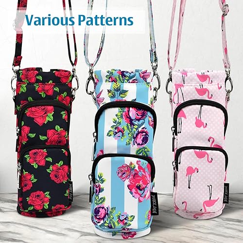 Miniatura 6 de Bolsa de transporte Betsey Johnson con funda aislante para botella de agua, bandolera ajustable con bolsillos - Accesorios ligeros de poliéster,