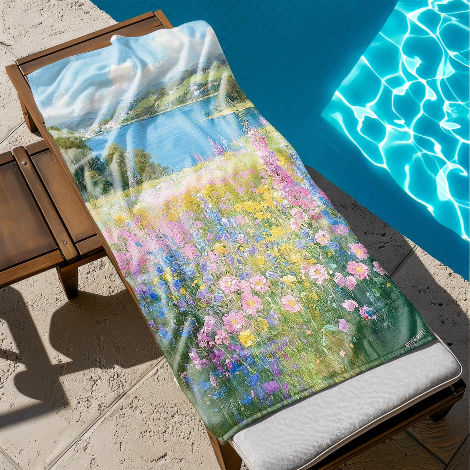 Beach Towel 80x160 Blue River Microfibre Quick Dry Towel for girls,Pool Swimming Travel Towels,Sand-Resistant, Absorbent, Lightweight