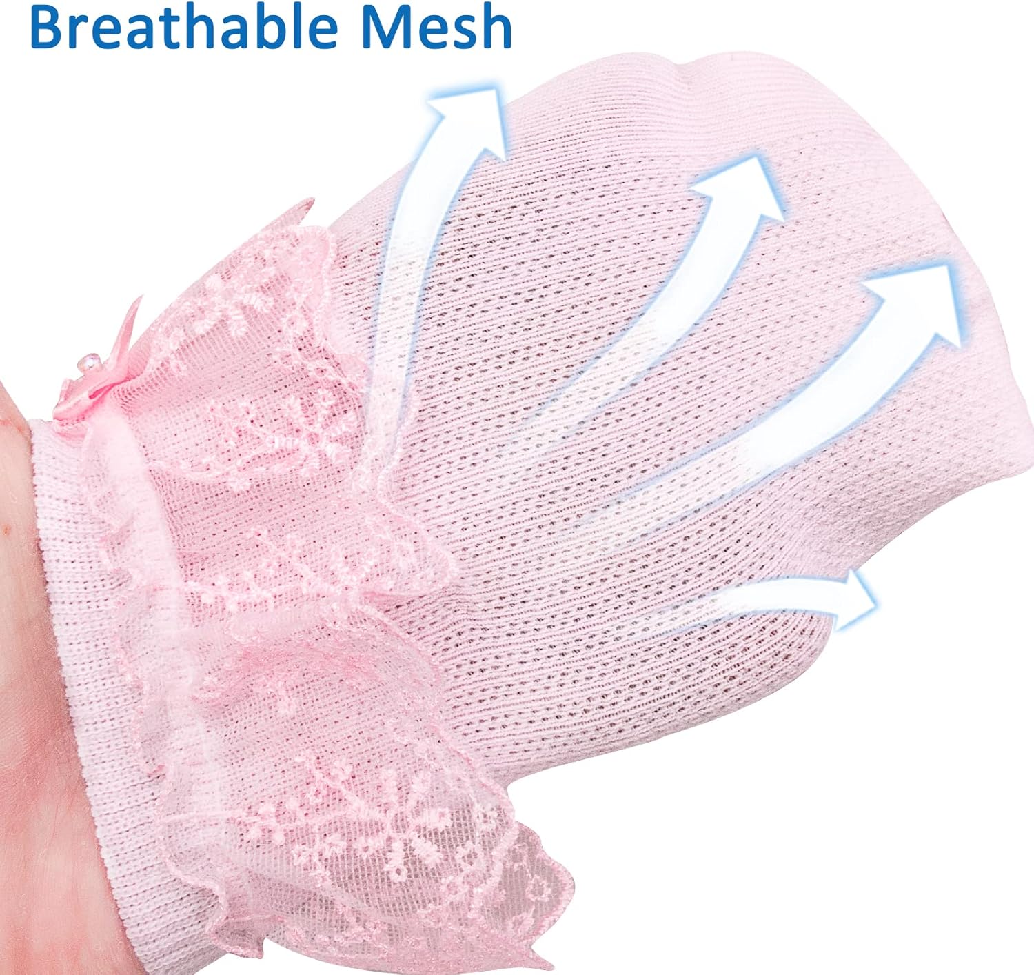 Looching 4/6 Pack Baby Toddler Girls Ruffle Socks White Lace Ruffle Frilly Eyelet Cotton Ankle Dress Socks for Little Kids - Image 2