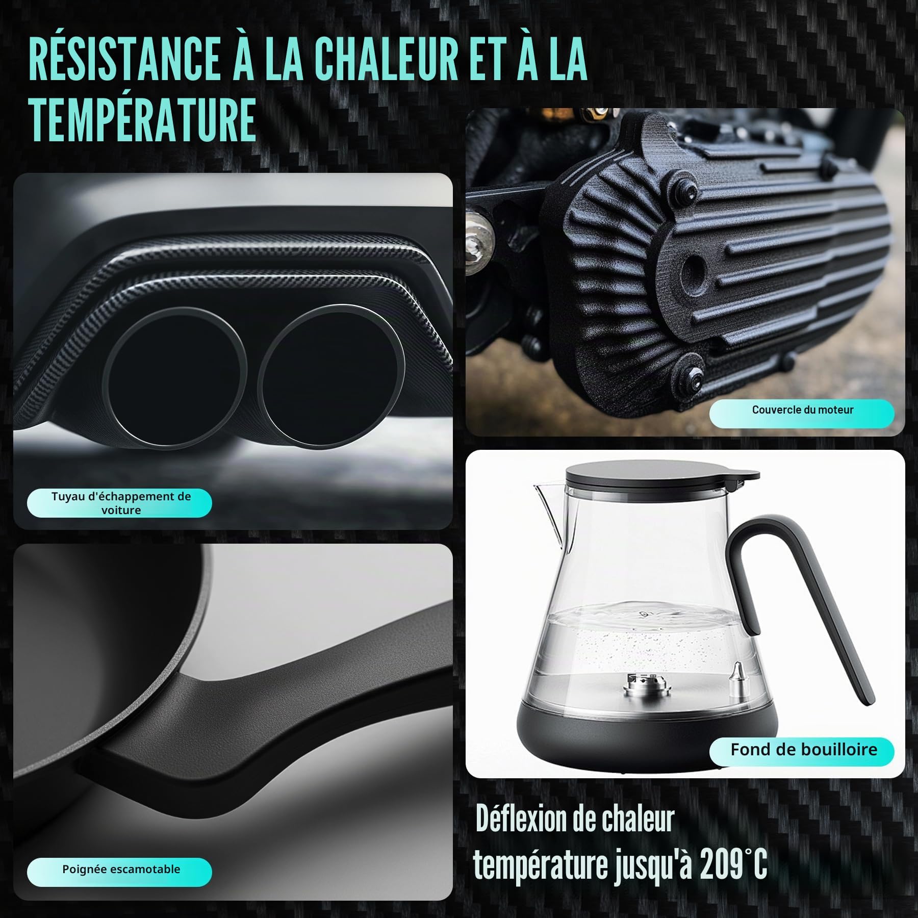 SUNLU Filament PA6-CF 1.75 mm 1KG, Nylon PA Fibres de Carbone, Résistant à la Chaleur 209°C