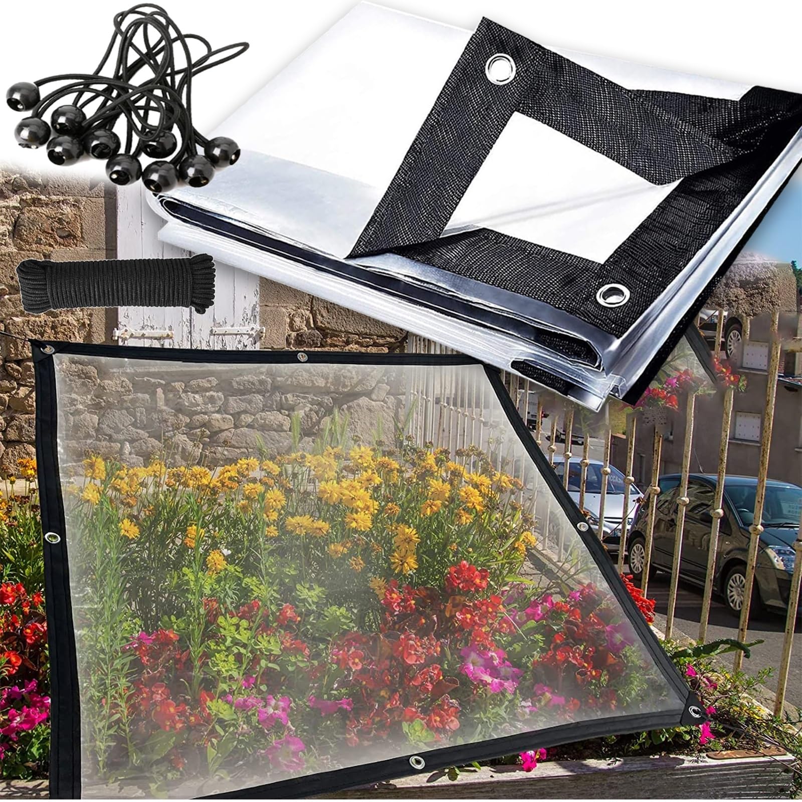 Bâche en vinyle transparent idéale pour protéger votre voiture et vos sorties camping