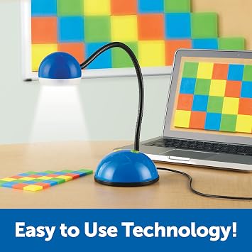 Learning Resources Luna 2.0 Interactive Projection Camera - Desktop Document Scanner, Document Camera for Teachers, USB Webcam. Computer Cameras, Projector for Classroom Teaching