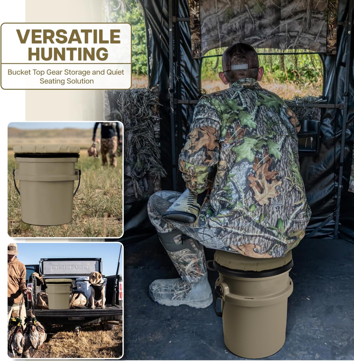 5 Gallon Bucket Seat for YETI Buckets Only, 360-Degree Swivel Bucket Lid Seats for YETI 5 Gallon Bucket, Seat Cushion for Fishing, Hunting, Car Washing,Baseball Training,Tool Organizer