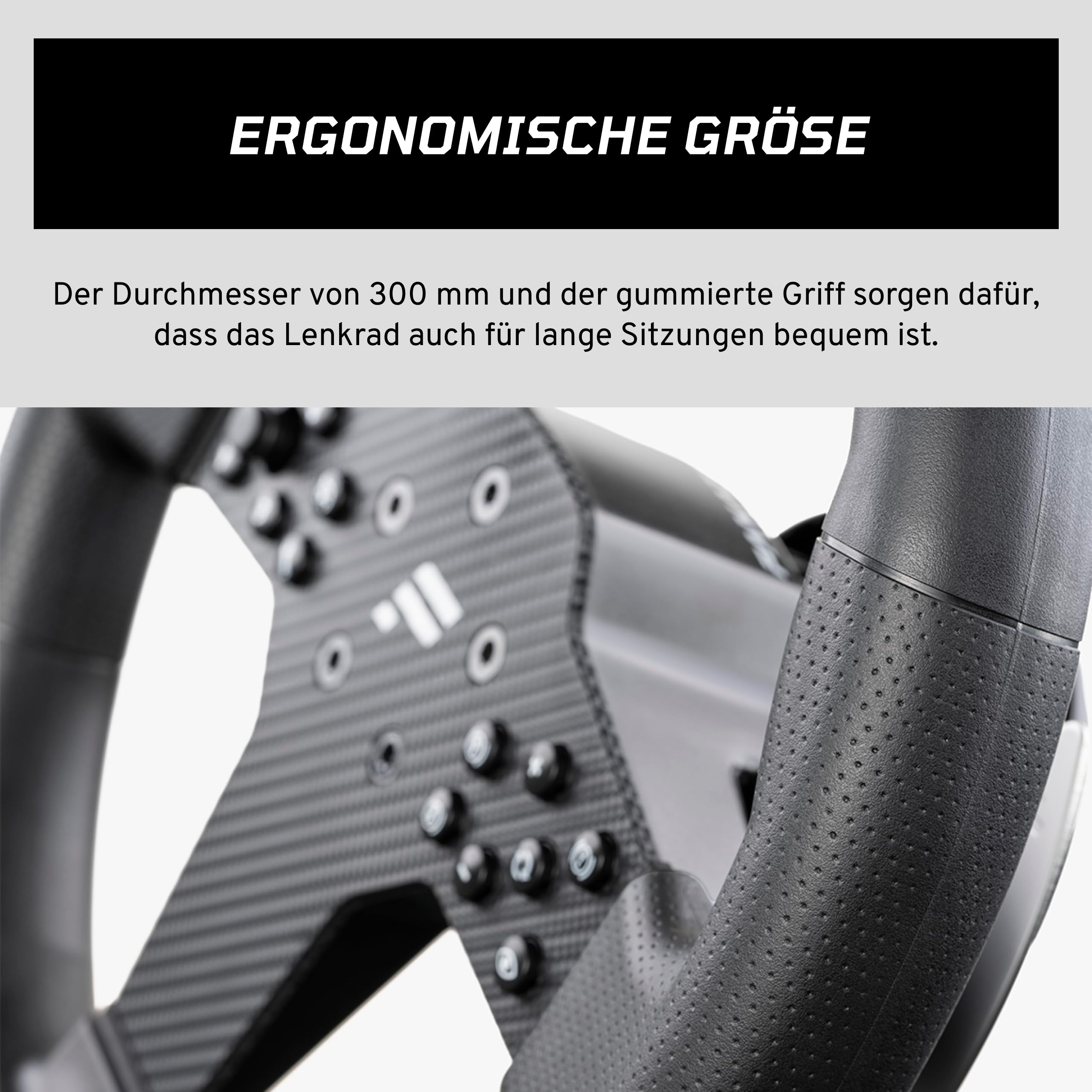 FANATEC Sim Racing CSL-Lenkrad P1 V2 (QR2 LITE) PC Gummierte Umrandung RevStripe LED-Display Metall-Schaltwippen QR2 Lite Wheel-Side