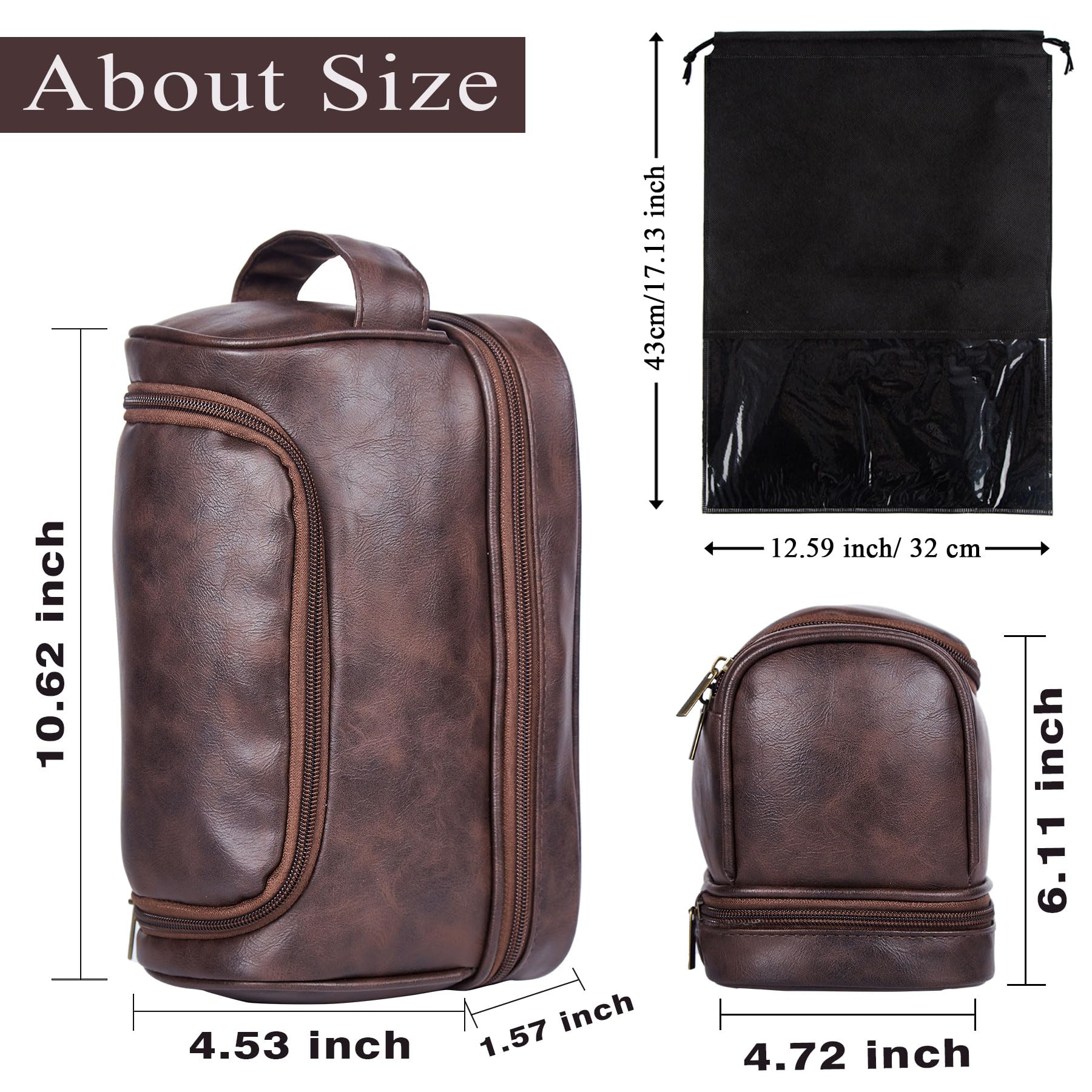 Neceser personalizado para hombre, Estilo 1 - Personalizado, Bolsa de transporte para hombre con gancho para colgar