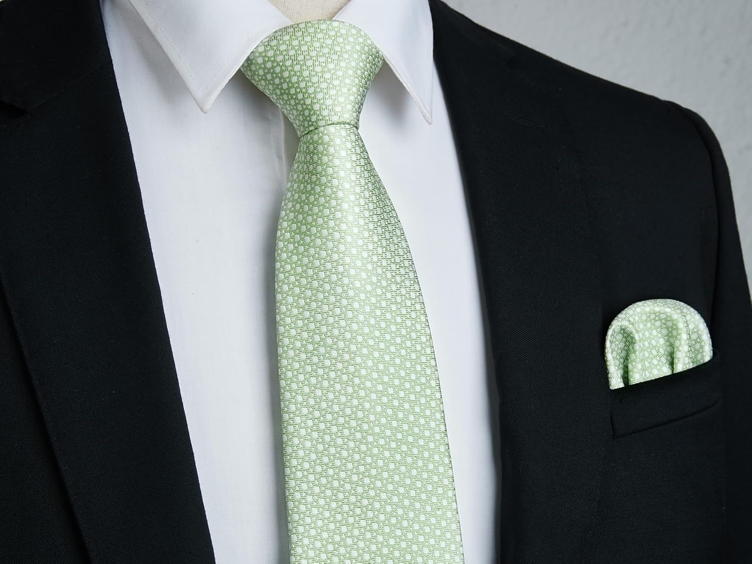 HISDERN Mens Ties Plaid Tie and Pocket Square Set Classic Woven Formal Checkered Neckties & Handkerchief Wedding Party - Image 4