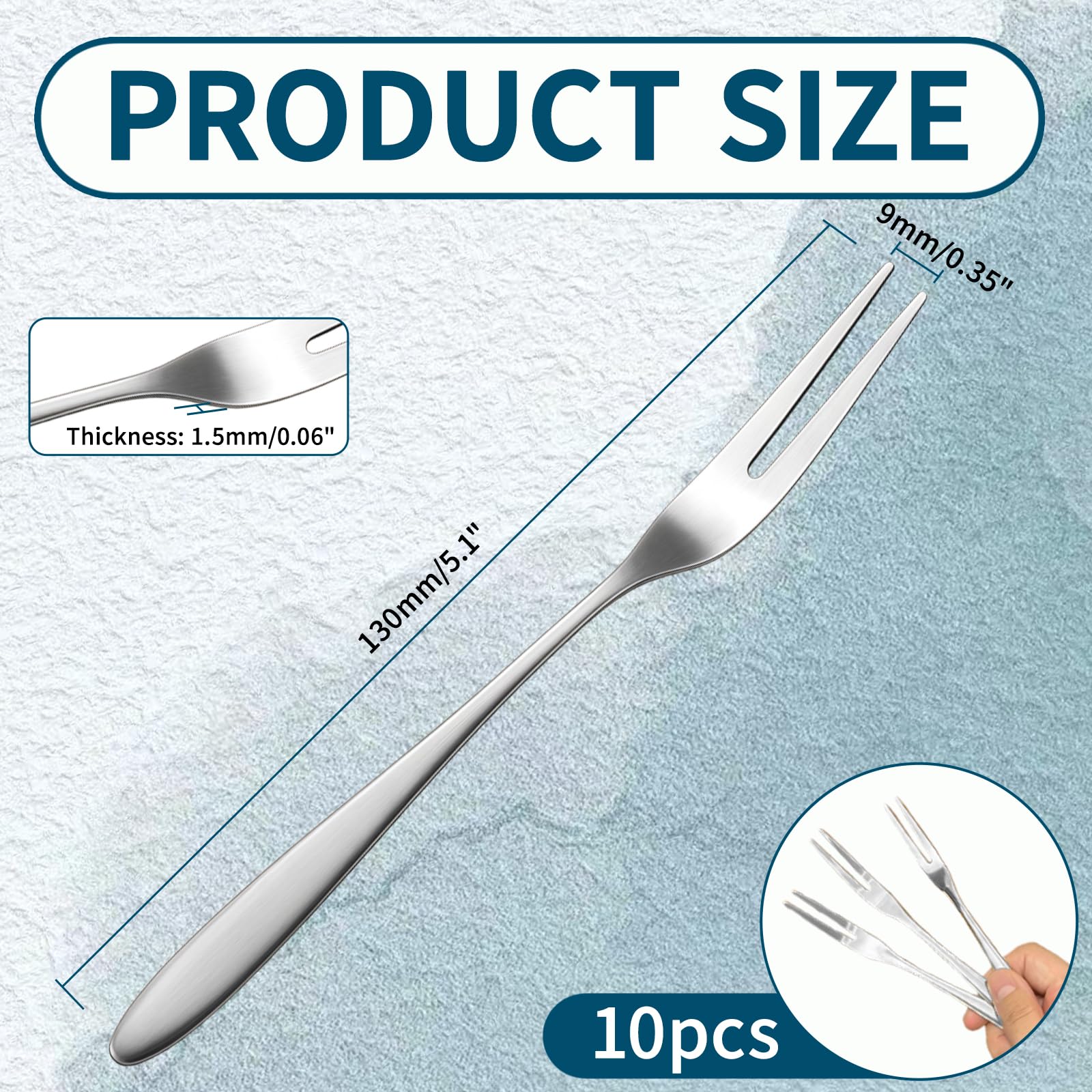10 Pcs Pickle Forks 304 Stainless Steel Mini Forks for Appetizers, Portable Cocktail Dessert Salad Seafood Fruit Forks for Party Picnics Home Restaurant — Amazon image 2