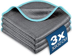 Airlab Chiffon Magique Microfibre Carbone 400GSM, Serviette Sans Trace Absorbant Polissage, Lingette Essuie Verre Vitre Lunette Vaisselle Cuisine Menage Voiture, Torchon Nettoyage Réutilisable Lavable