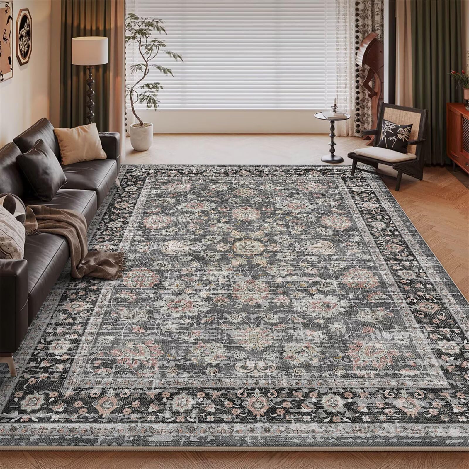 Tapis chambre bebe lavable gris 80x120 pour chaise gaming