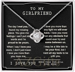 To My Girlfriend Love Knot Necklace Jewelry For Girlfriend Gift For Girlfriend On Birthday Anniversary With Message Card Gift And Box For Mom, To My Boyfriend Mom, My Girlfriend Mom