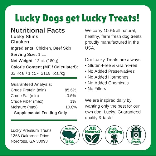 Miniatura 6 de Lucky Premium Treats Lucky Slims - Golosinas largas de pollo para perros y palitos crujientes para masticar con pollo real para perros pequeños a