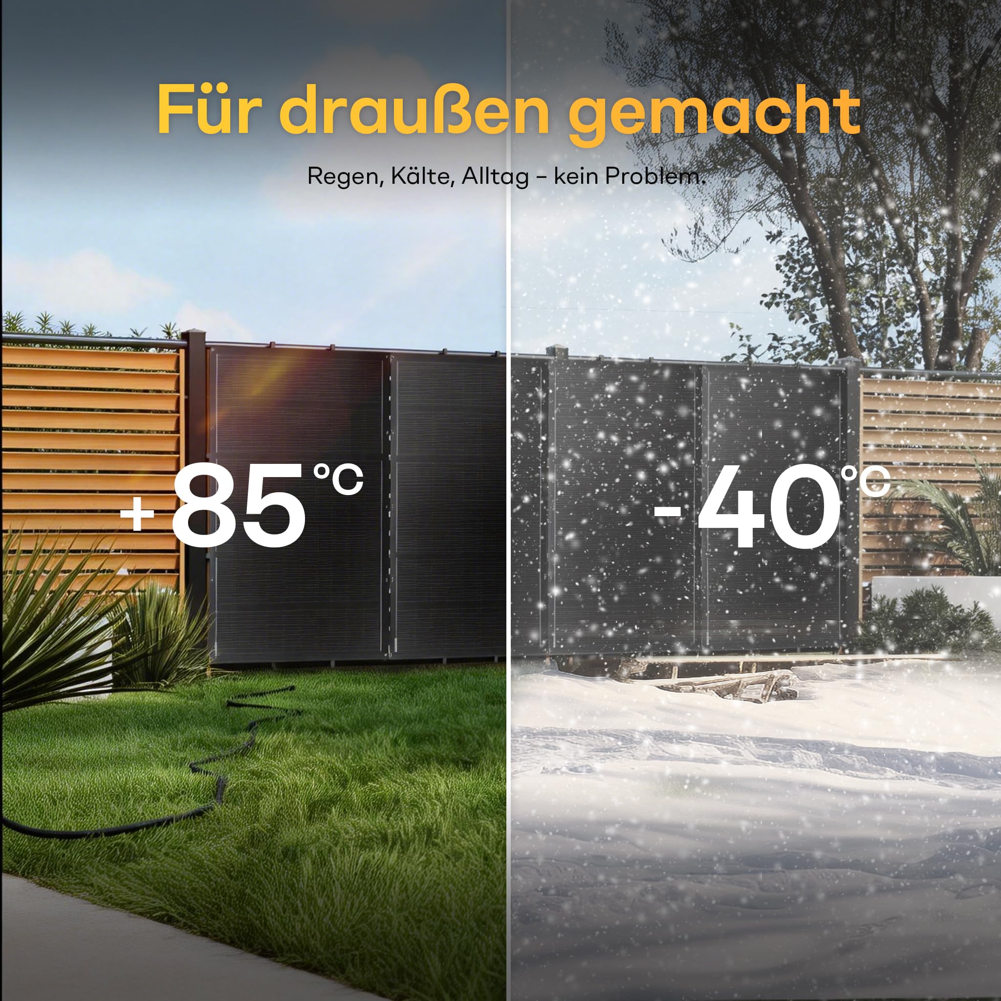 Flexibles Solarpanel 2x200W | Voc 18,55 V · Isc 13,7 A · Vmp 15,3 V · Imp 13,1 A | Monokristallin, Glasfaser-Laminat | Leicht & Biegbar | Ideal für Balkon, Dach & Gartenzaun | Junction Box hinten
