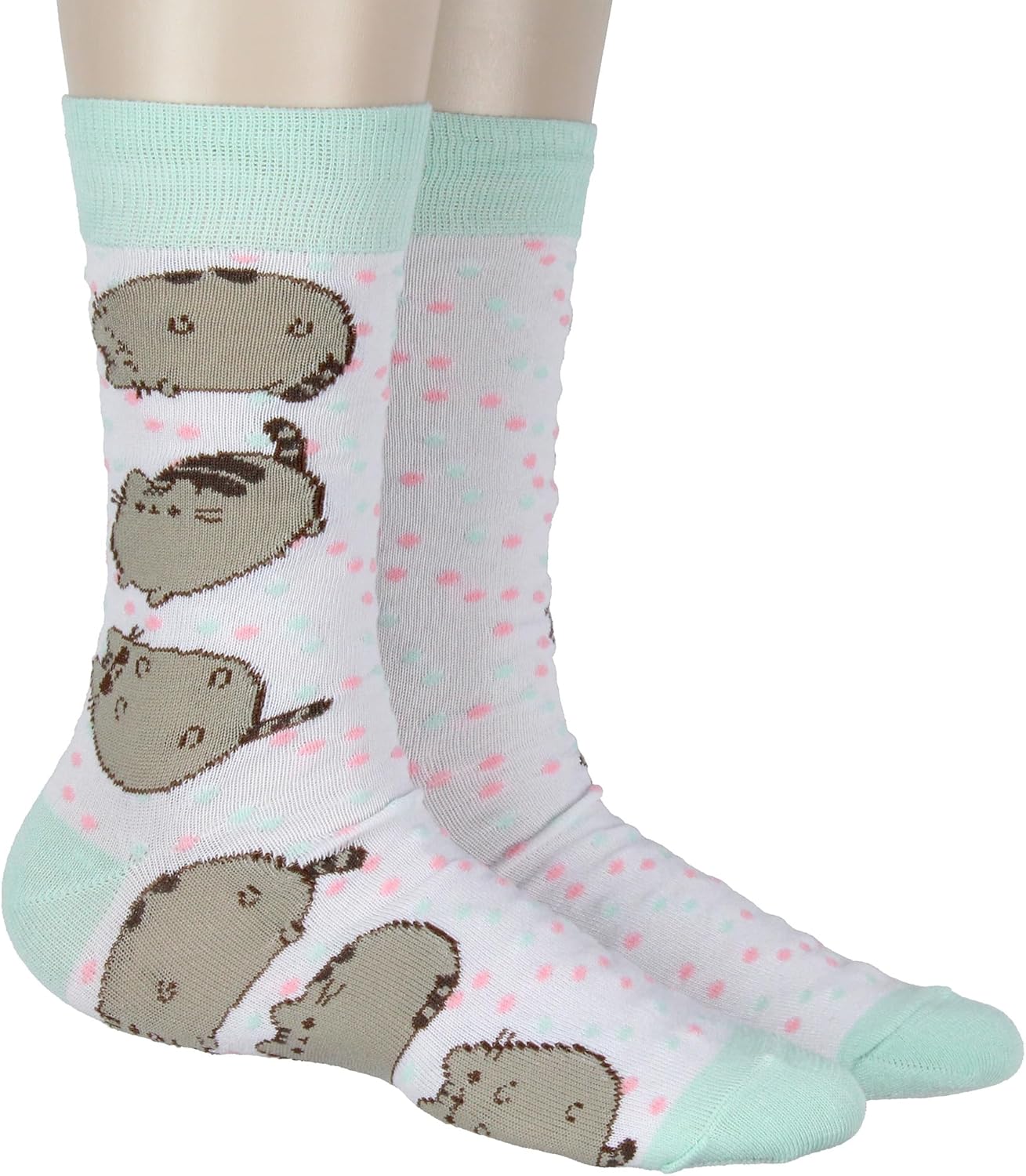 Culture Fly Pusheen The Cat Nah Lazy Adult 2-Pack Crew Socks OSFM - Image 2