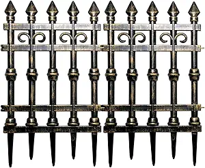 Fun World Brass Graveyard Gates Halloween Props, 35 x 29 inches, Gray