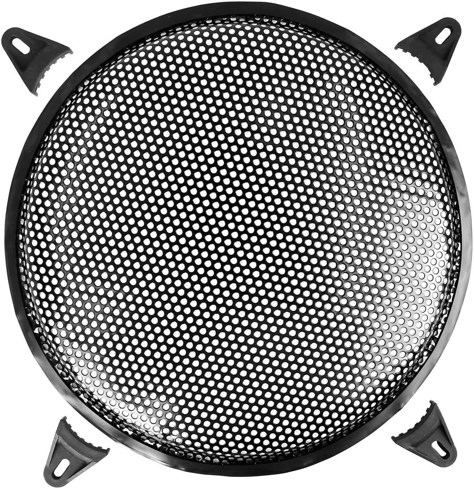 X AUTOHAUX Universal 12 Inch Car Audio Speaker Subwoofer Metal Waffle Grill Cover Protector with Rubber Edge and Clips