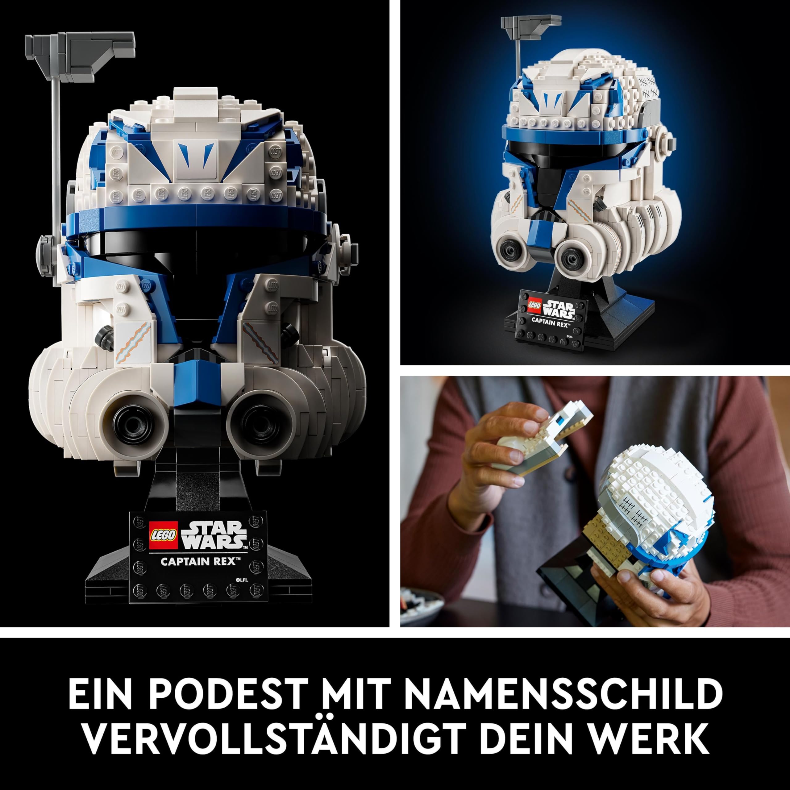 LEGO 75349 Star Wars Captain Rex Helm Set, The Clone Wars Modell Sammlerstück für Erwachsene, 2023 Serie, Erinnerungsstück und Geschenk-Idee