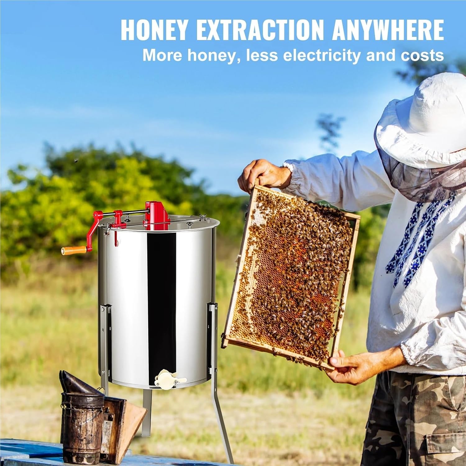 Beekeeping, Honey Extractor E, Stainless Steel Honeycomb, Rotating Crank Centrifu, Beekeeping Equipment,for Beekeepers