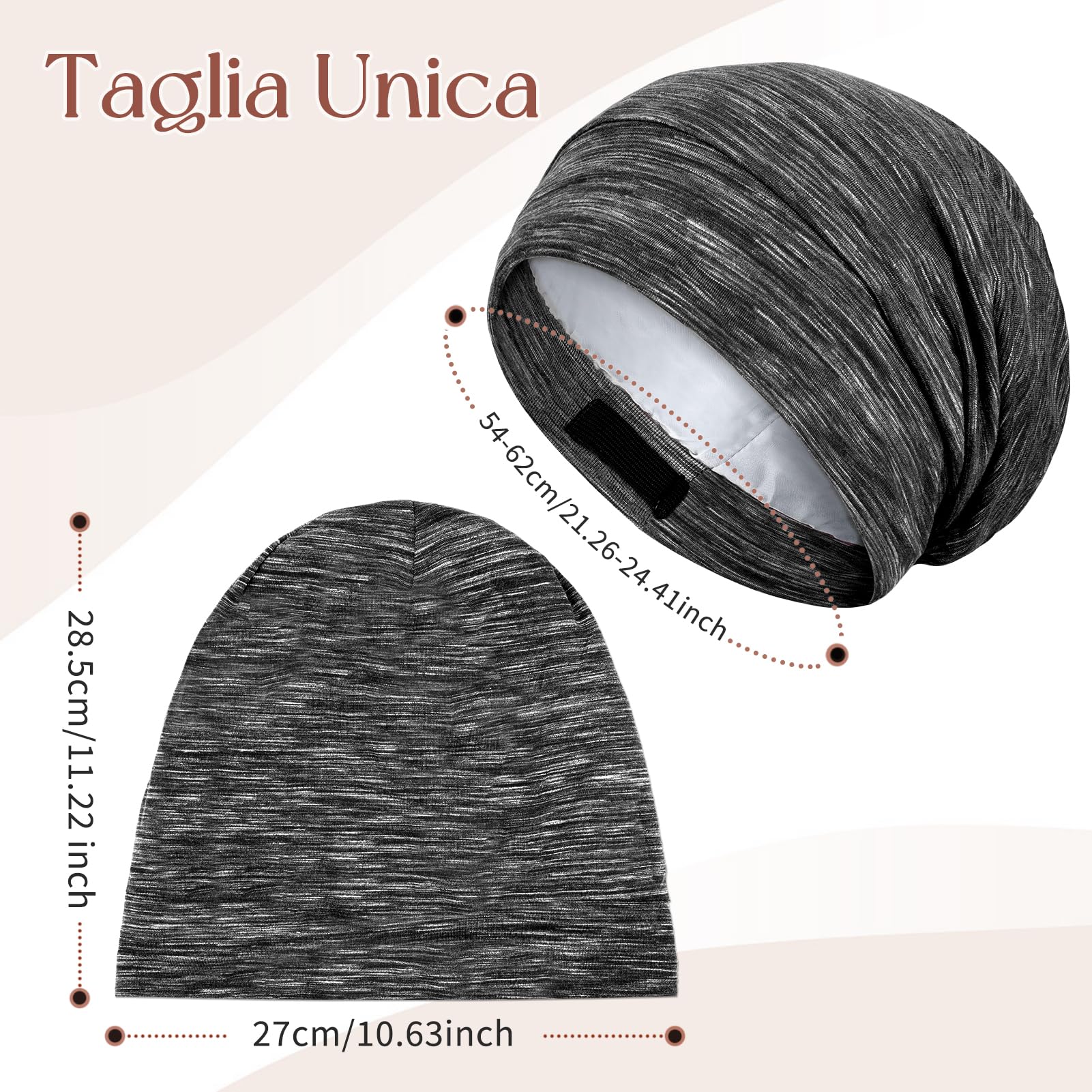 Cuffia Da Notte In Seta Kiiwah - Berretto Regolabile Per Capelli Ricci - Foto 10