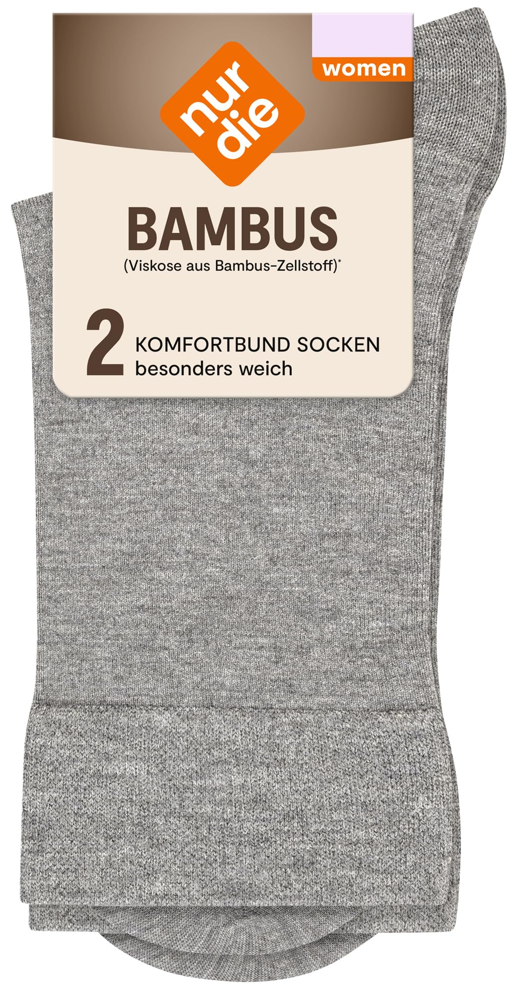 Nur Die skarpety Kobiety 2er Pack Bambus Komfort Socken Damen Weich Komfortbund Bambus-socke