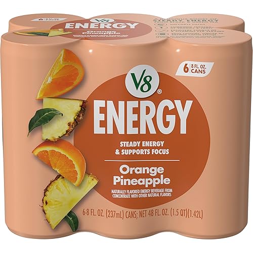 V8 Energy Orange Pineapple Energy Drink, 8 fl oz Can
